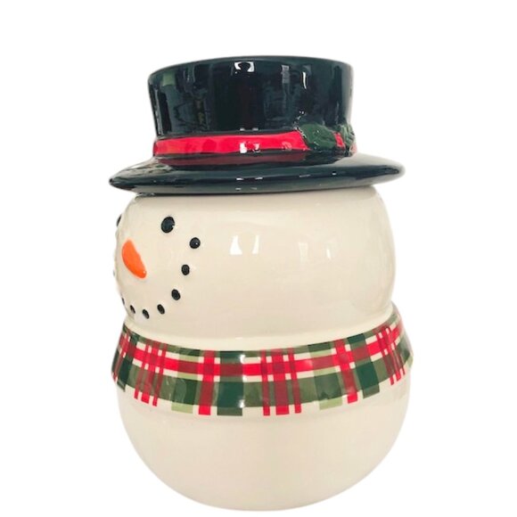 Snowman Face Ceramic Cookie Jar, (8.9") - Picture 2 of 9